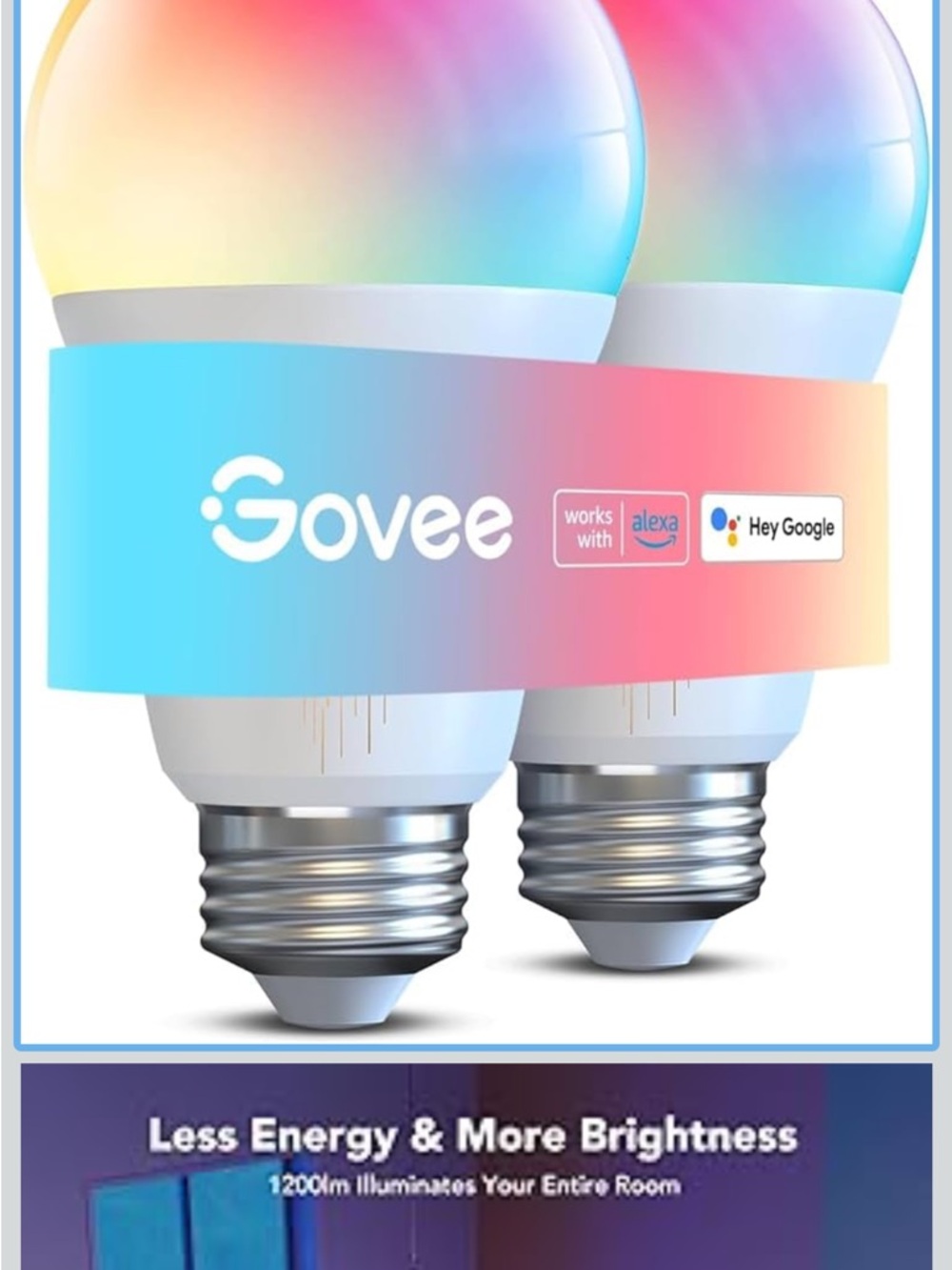 Govee Smart RGBW LED Light Bulbs - Multicolor (2-Pack)